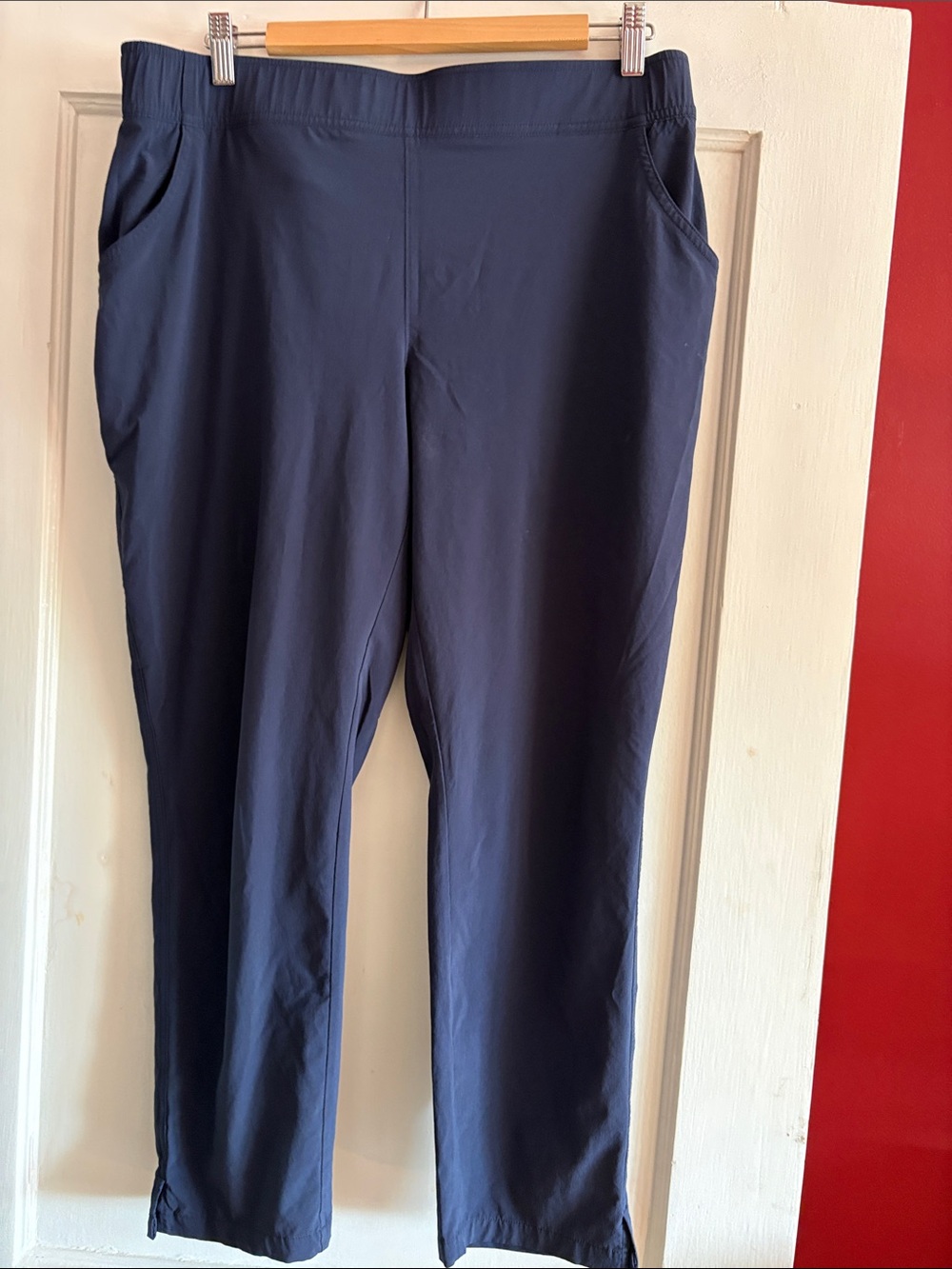 Eddie Bauer Navy Pull-On Straight-Leg Pants